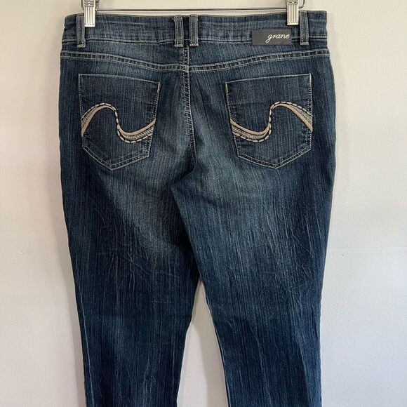 Grane Jeggings Blue Rubbed Denim Low Rise Straight Leg Jeans Womens Size 9 - Picture 6 of 8